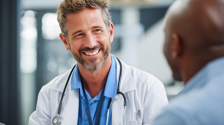 A caring doctor sharing a reassuring conversation with a patient